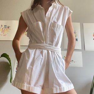 White Zara Short Jumpsuit